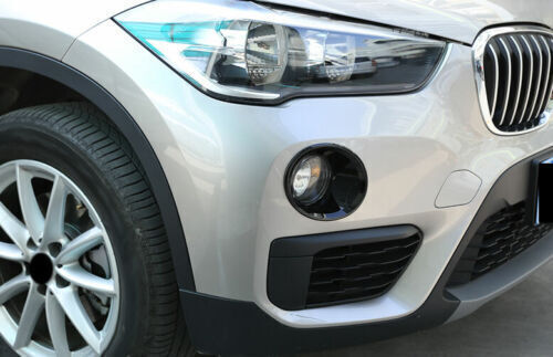 2PCS Front Fog Light Lamp ABS Black Cover Trim Fit for BMW X1 F48 2016-2018 2019