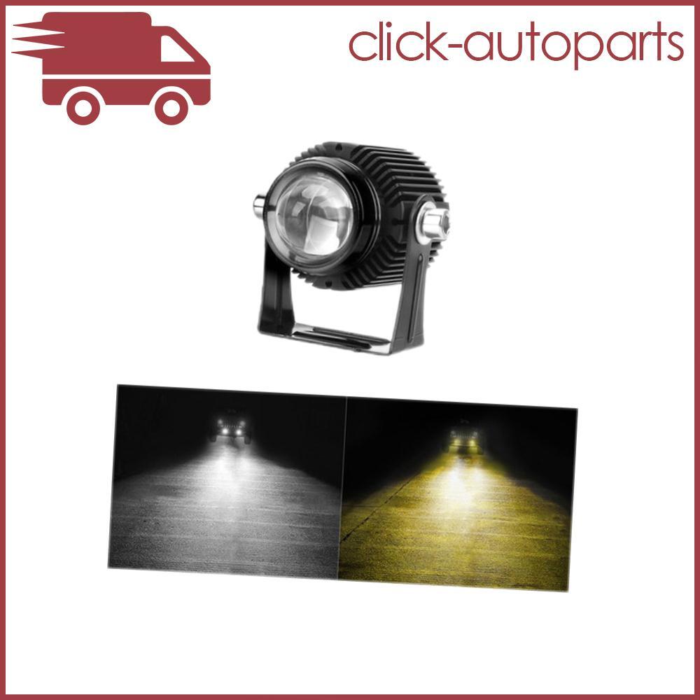 Motorcycle LED Dual Color High Low Beam Headlight Spotlight Fit For Universal