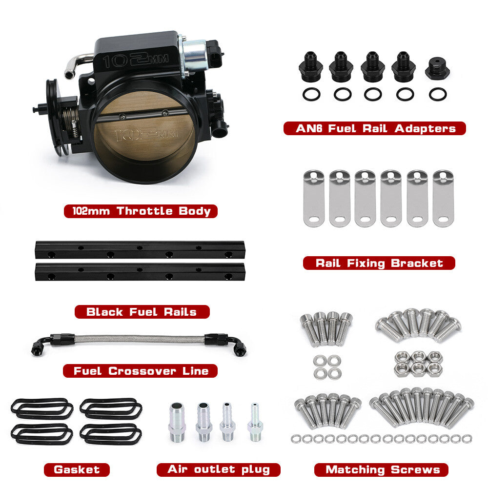 102mm Aluminum Low Profile Ls1 Ls2 Ls6 Intake Manifold 5.3 6.0 5.7 Throttle Body