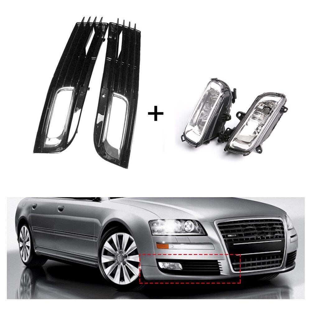 4Pcs Set Front Bumper Grill Fog Light Lamp for AUDI for A8 QUATTRO for A8 D3 2008-2010