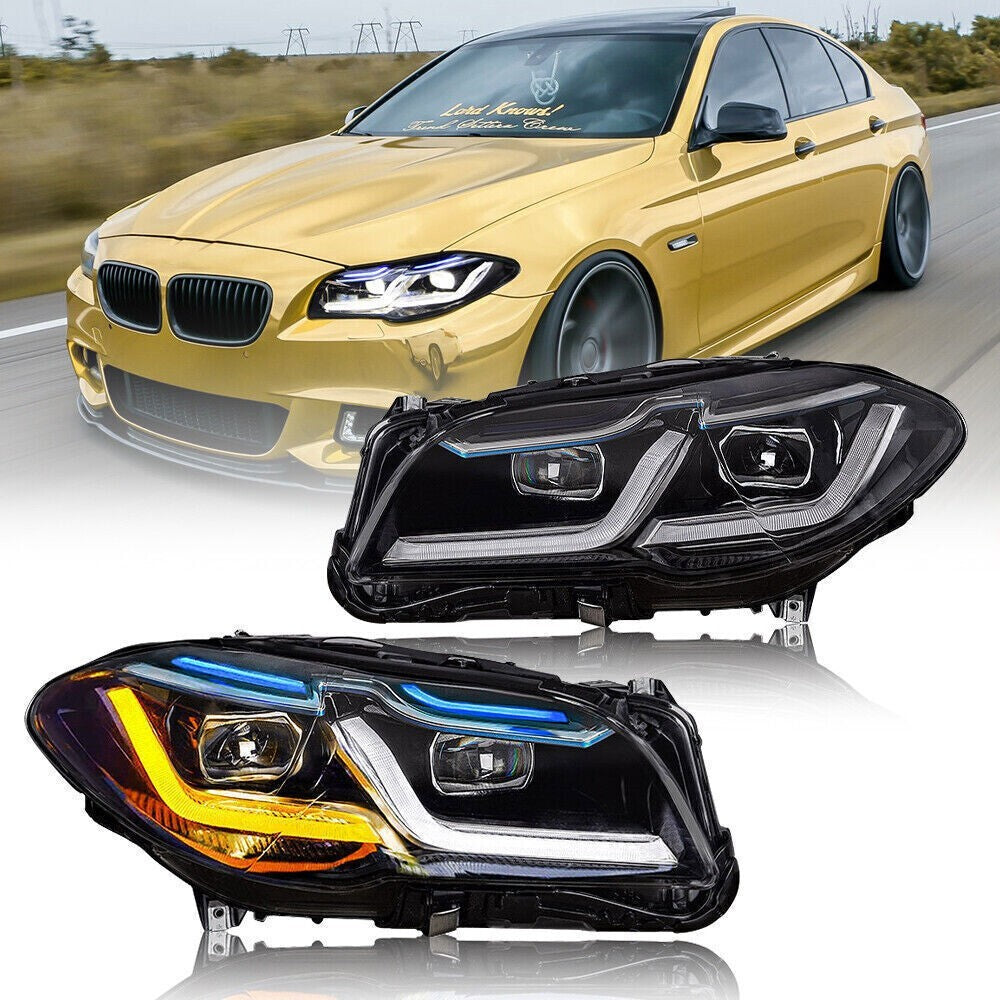 for BMW 5 Series F10 F18 2011-17 Halogen Facelift LED Headlights Assembly NO AFS