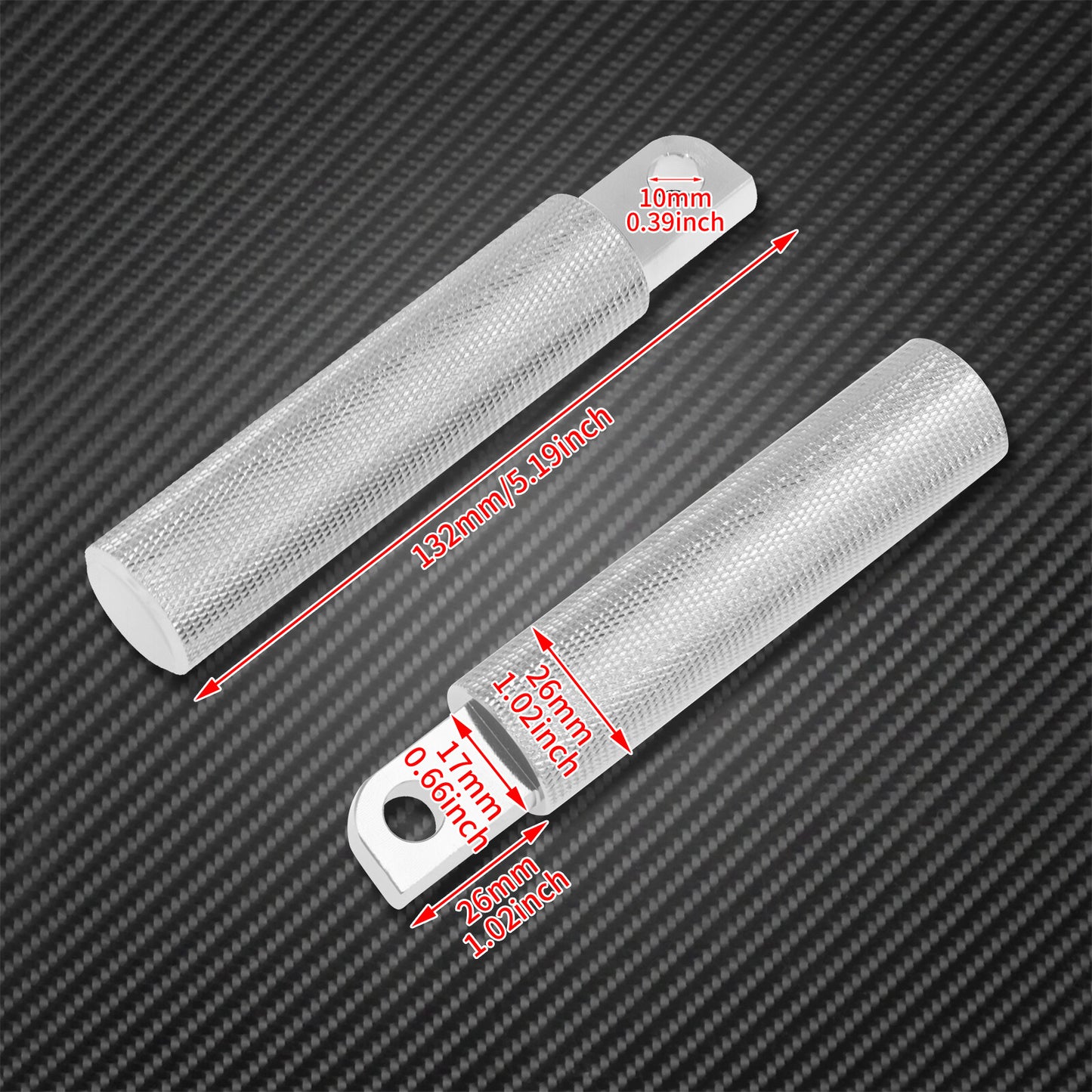 Chrome All Aluminum Male Foot Peg Rest Fit for Harley Softail Springer Touring