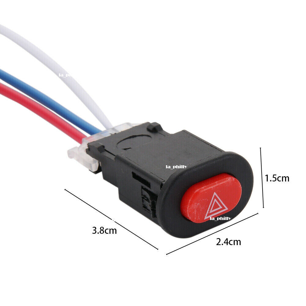 Motorcycle Hazard Light Switch Double Warning Flasher Emergency Signal W/3 Wires