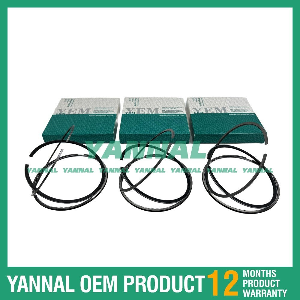 3 new K3E Piston Ring Kit STD for Mitsubishi Moffett M 1601 SM