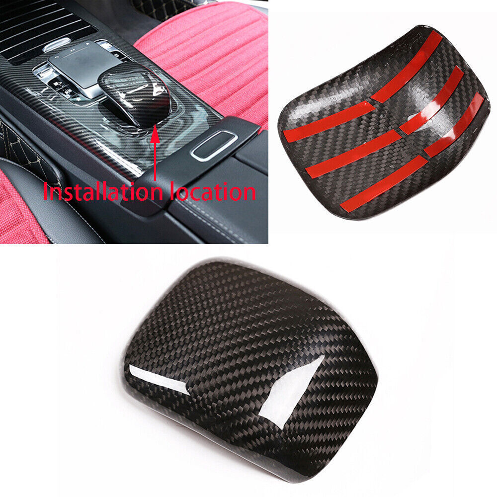 Real Carbon Fiber Inner Gear Shift Knob Cover for Benz A CLA Class W177 2019-22