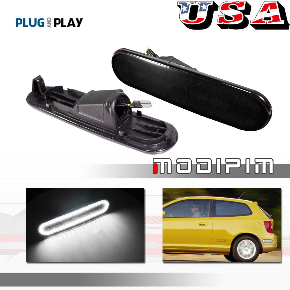Two smoke LED front/rear side marker lights for 02-05 for Honda for Civic Si EP3