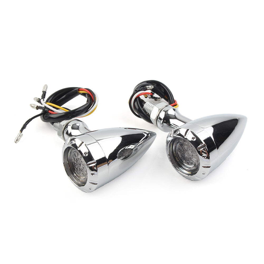 2x LED Red/Amber Brake Blinker Turn Signal Tail Light Lamp for Harley for BMW Chrome