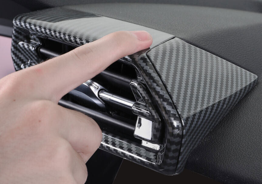 ABS Carbon Fiber Inner Dashboard LR Air Outlet Vent Trim 4P for Audi A3 2022-24