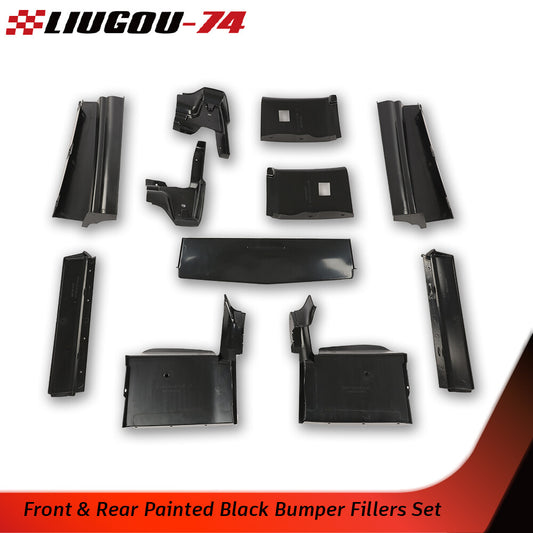 11-piece front and rear black bumper padding kit for Cadillac El Dorado 1979-1985