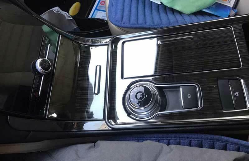 Black Titanium Middle Console Gear Shift Panel Trim 5PCS for Ford Edge 2019-2022
