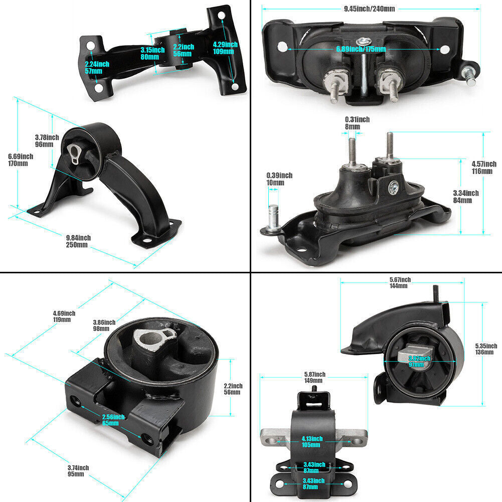 Engine Mount 4PCS 2008-2010 For Town Country Grand Caravan 3.3L 3.8L 4.0L