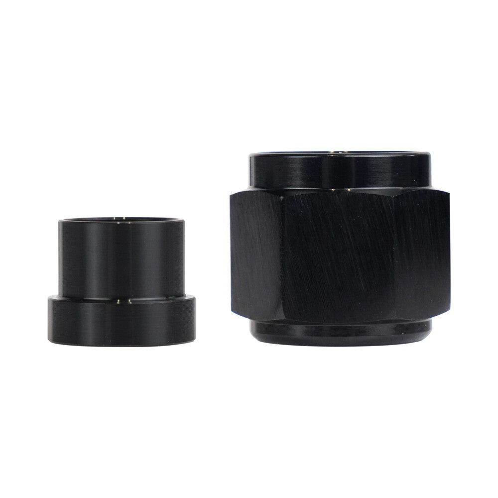 8AN Hard Wire Conduit Nuts and Sleeve Fittings for 1/2 Inch Hard Wire Aluminum Black