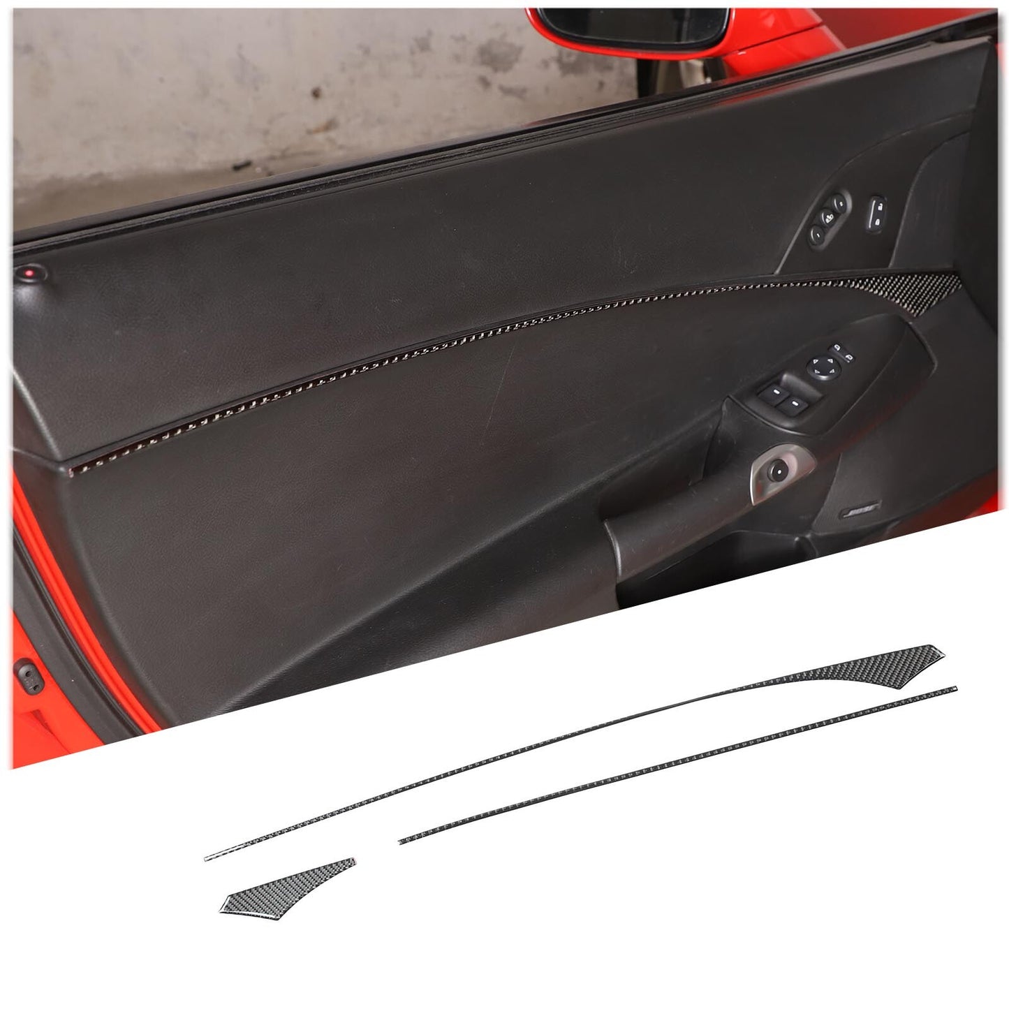 ABS carbon fiber interior dashboard ventilation strip trim for Corvette C8 2020-2023