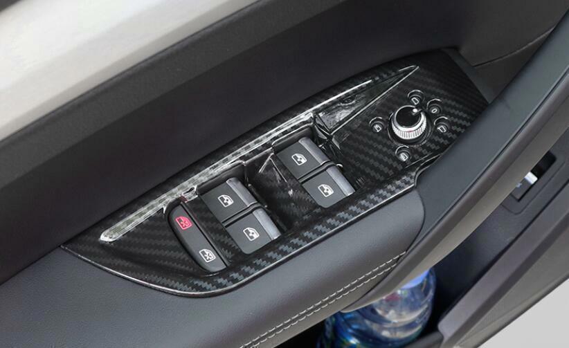 for Audi Q5 2018-2024 ABS Carbon Fiber Inner Window Lift Panel Switch Cover Trim