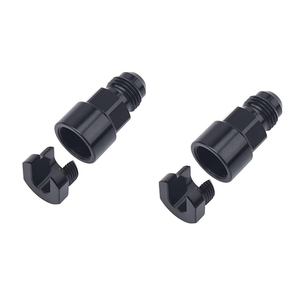 2¡Á6AN Male To 5/16 Quick-Disconnect Female EFI Fuel Rail Fitting Aluminum Black