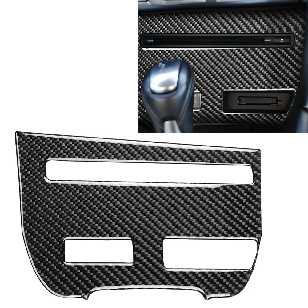 Central Console CD Panel Cover Trim for Nissan GTR R35 08-16 Carbon Fiber Black