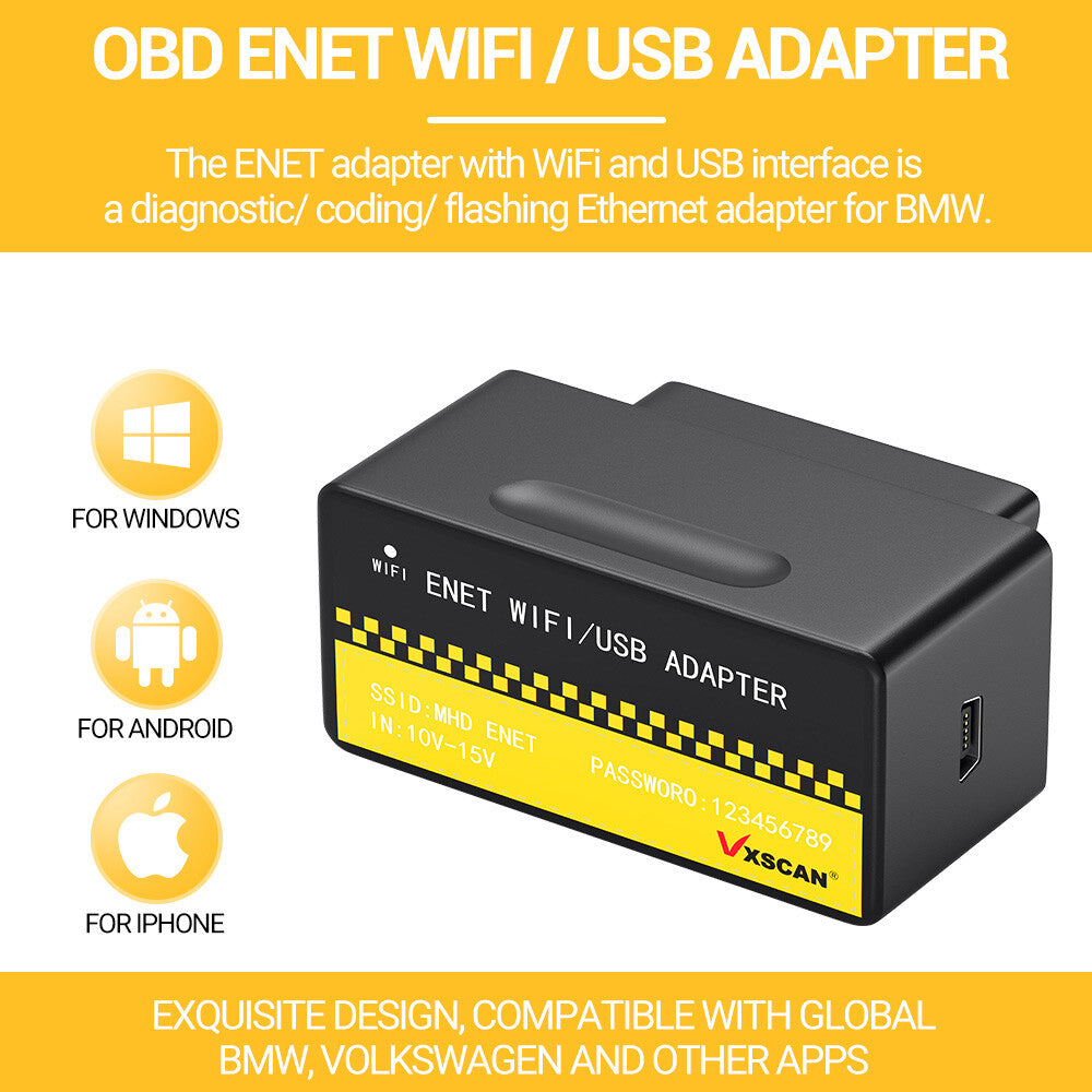 NEW VXSCAN ENET WIFI/USB Adapter DOIP for V.W/ for BMW F/G-series Work on iOS,Android