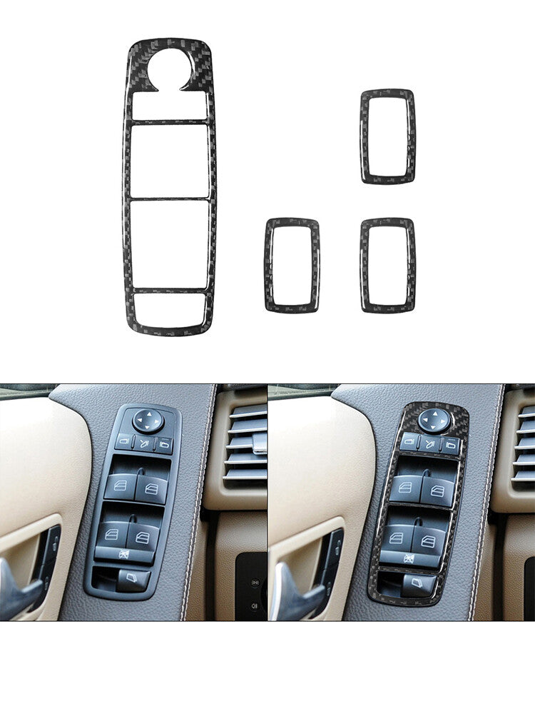 4X Carbon Fiber Door Window Regulator Trim for Mercedes R-Class 2009-2012