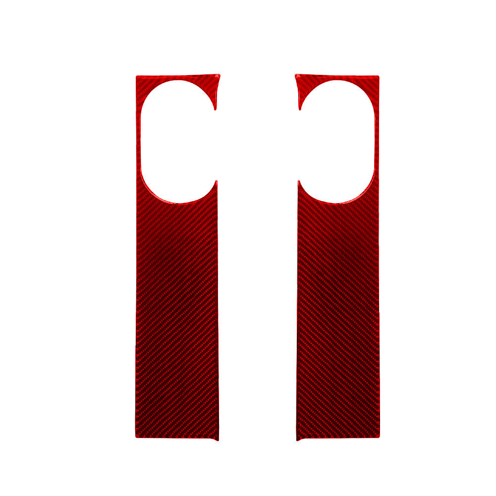 2Pcs Red Carbon Fiber Front Door Panel Cover Trim for Jeep for Wrangler 2007-2010