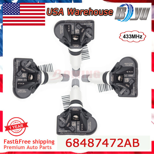4pcs 68487472AB TPMS Sensor for 2019-2023 for Dodge for Challenger R/T Scat Pack 433mhz