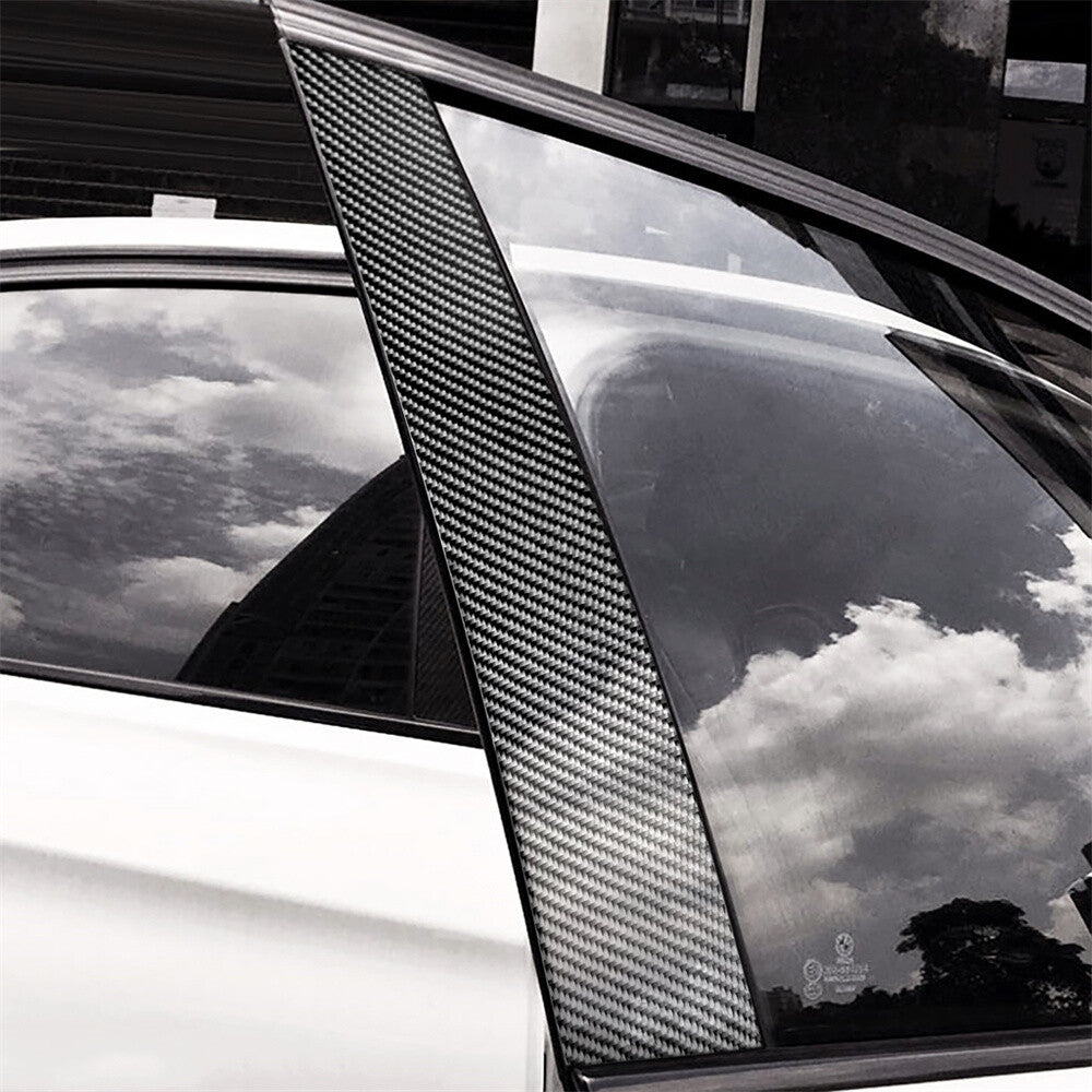6Pcs Carbon Fiber Door Window Pillar Posts Panel Cover Kit for Audi Q5 2012-2018