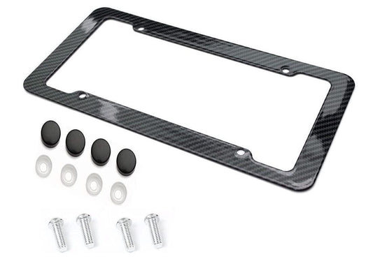 1 piece of car license plate frame cover cap, trunk black carbon, suitable for Chevrolet