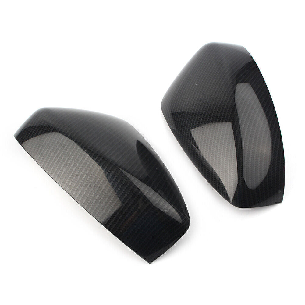 Carbon Fiber Look Rearview Side Door Mirror Cover Trim for Mazda CX-5 2017-2019