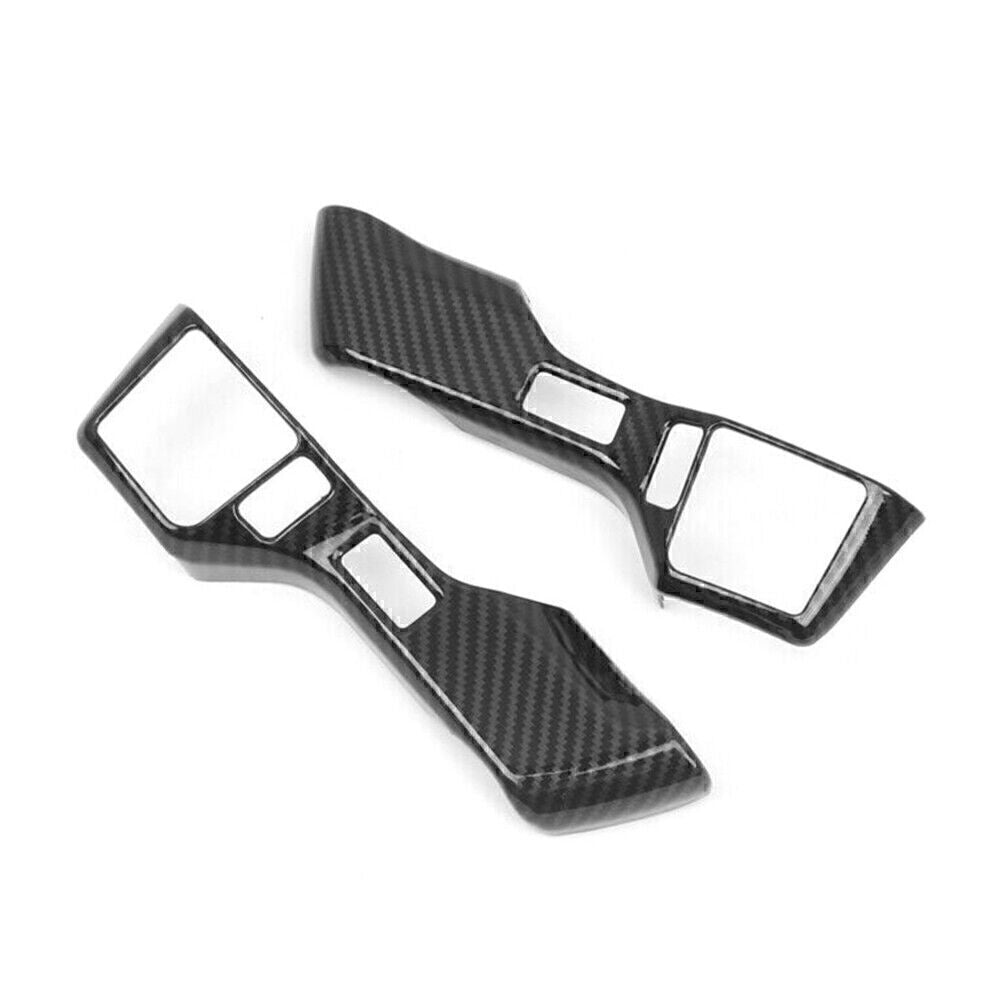 for Toyota Tacoma 2016-19 2 Carbon Fiber Black Steering Wheel Button Cover Trim