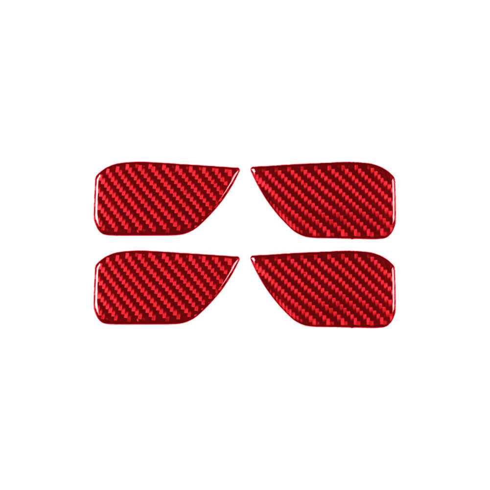 4x Red Carbon Fiber Interior Door Bowl Panel Cover Trim for Honda CR-V 2017-2021