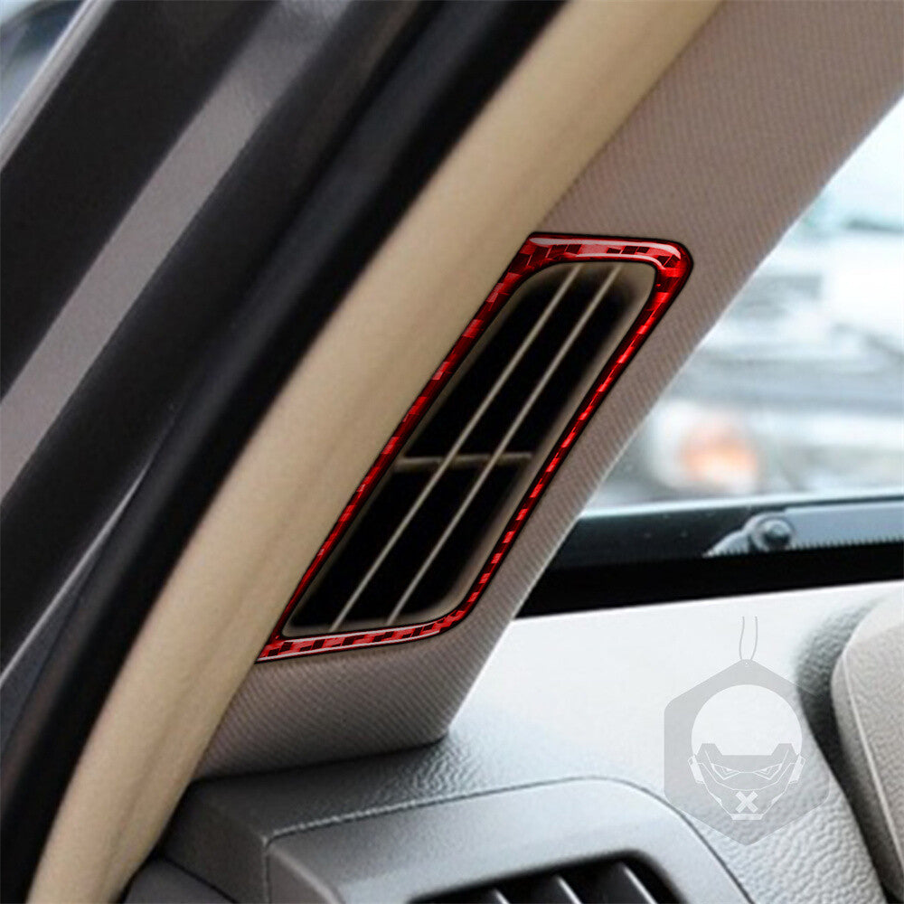 2¡ÁRed Carbon Fiber Demist Air Vent Outlet Cover for Infiniti G37 Sedan 2007-2013