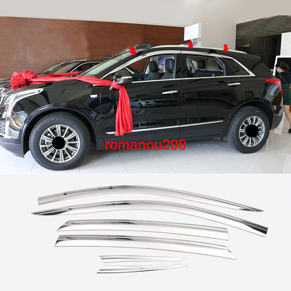 for Cadillac XT5 2017-2024 Chrome Window Visor Vent Shade Rain Guard Door Visor