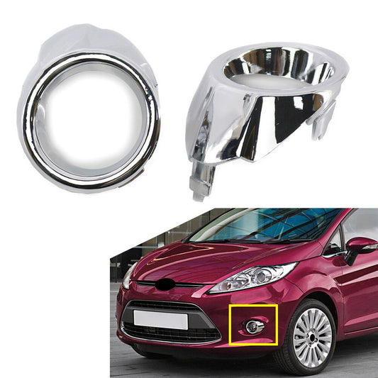 1 Pair Chrome Fog Light Lamp Frame Surround Cover Trim for Ford Fiesta 2008-2012