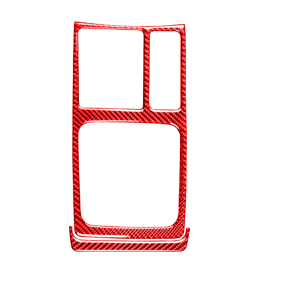 for Mitsubishi Lancer Carbon Fiber Gear Shift Manual Cover Trim Type B Red
