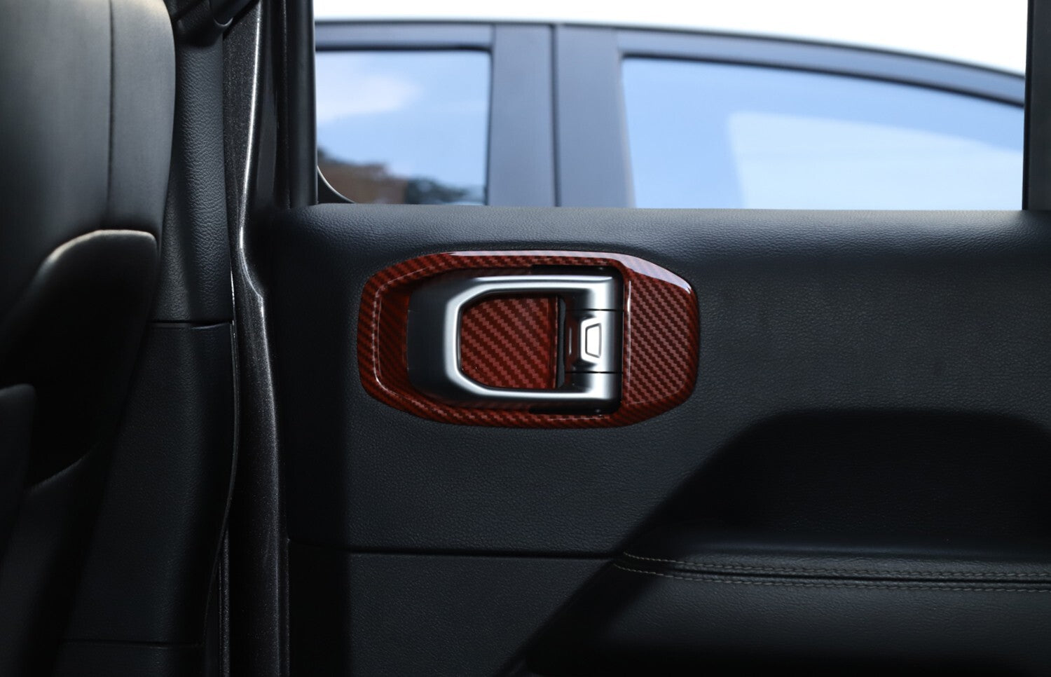 Inner Door Handle Bowl Cover Trim for Jeep for Wrangler JL Gladiator JT Red Carbon