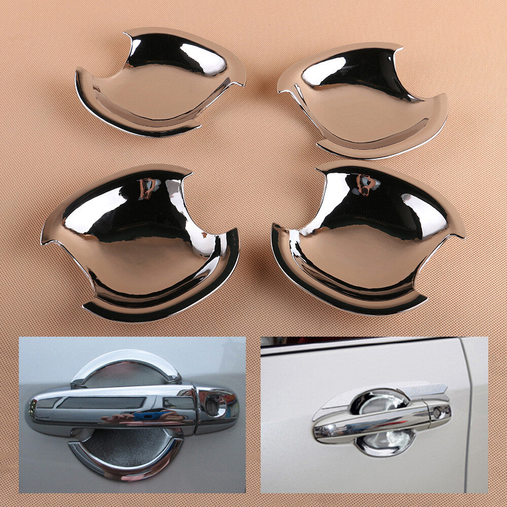 4 Door Handle Cup Bowl Bezel Cover Trim Chrome Fit for Toyota for Camry 2012 - 2014