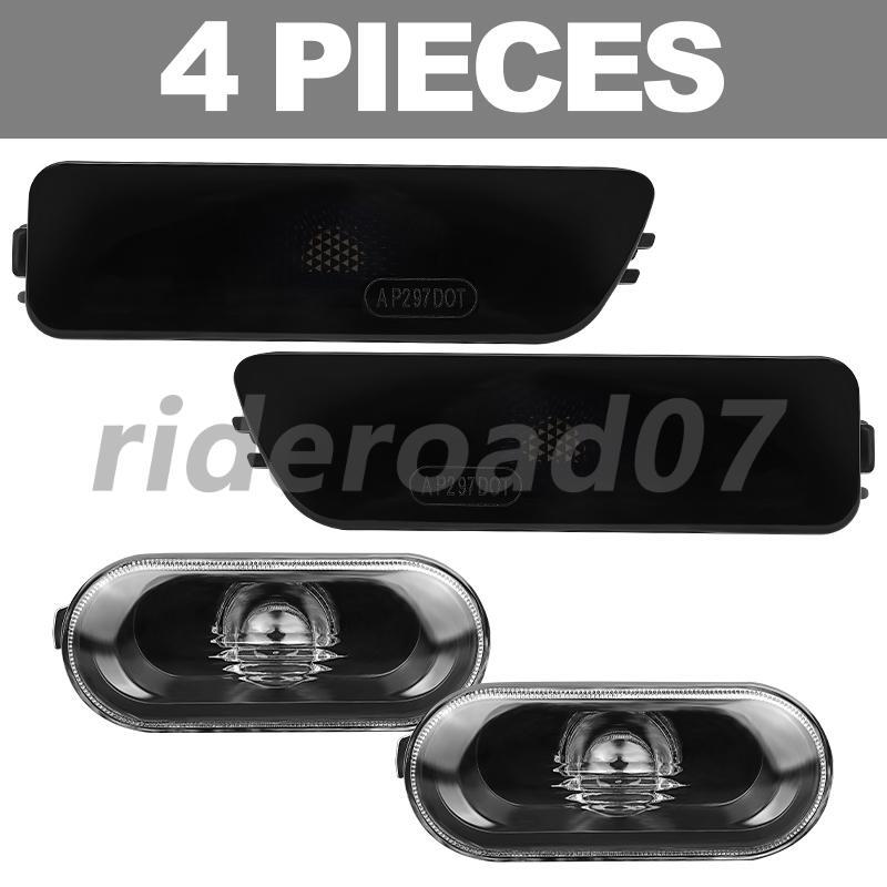 4PCS Smoke Bumper+Fender Side Marker Lights for VW for Jetta for Golf 1999-2005