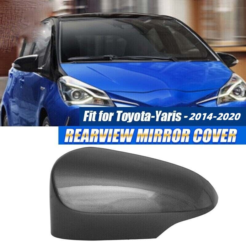 Left Side Fit for Toyota Yaris 2014-20 Grey Wing Rear Mirror Cover Cap