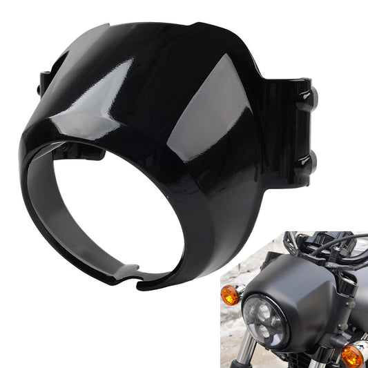 Windshield Headlight Bezel Upper Fairing Glossy Black For Indian Scout 2015-2023