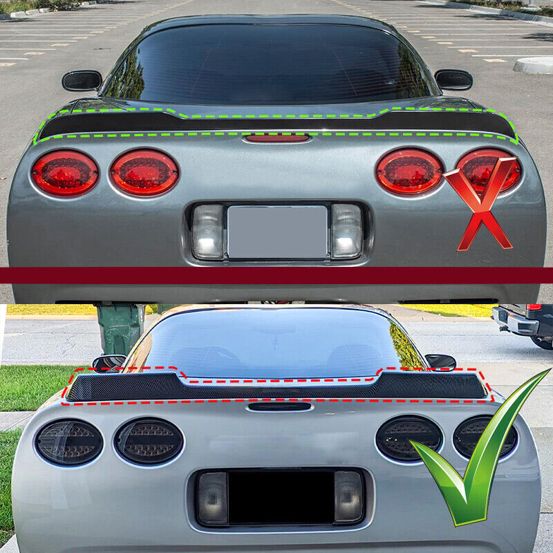 Rear Trunk Wing Spoiler Extended Style Fit 97-04 for Corvette C5 ZR1 Carbon Fiber