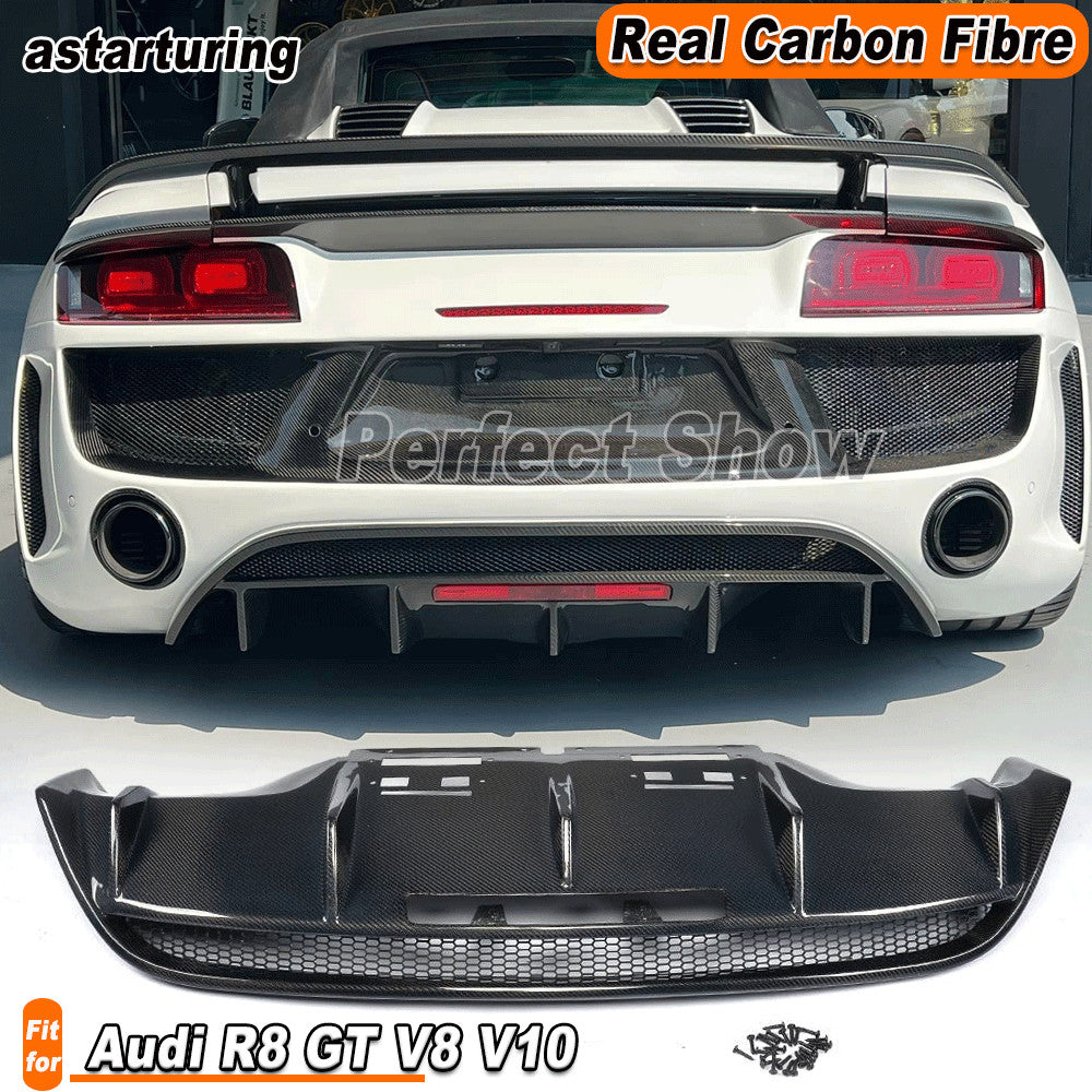 for Audi R8 GT V10 Coupe 2010-2015 REAL Carbon Rear Bumper Lip Diffuser Spoiler