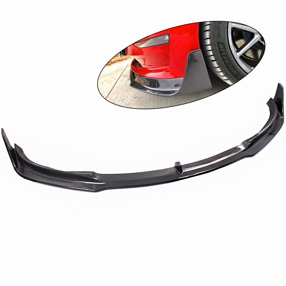 Real Carbon Fiber Front Bumper Lip Spoiler Accessories for 17-24 for Tesla Model 3