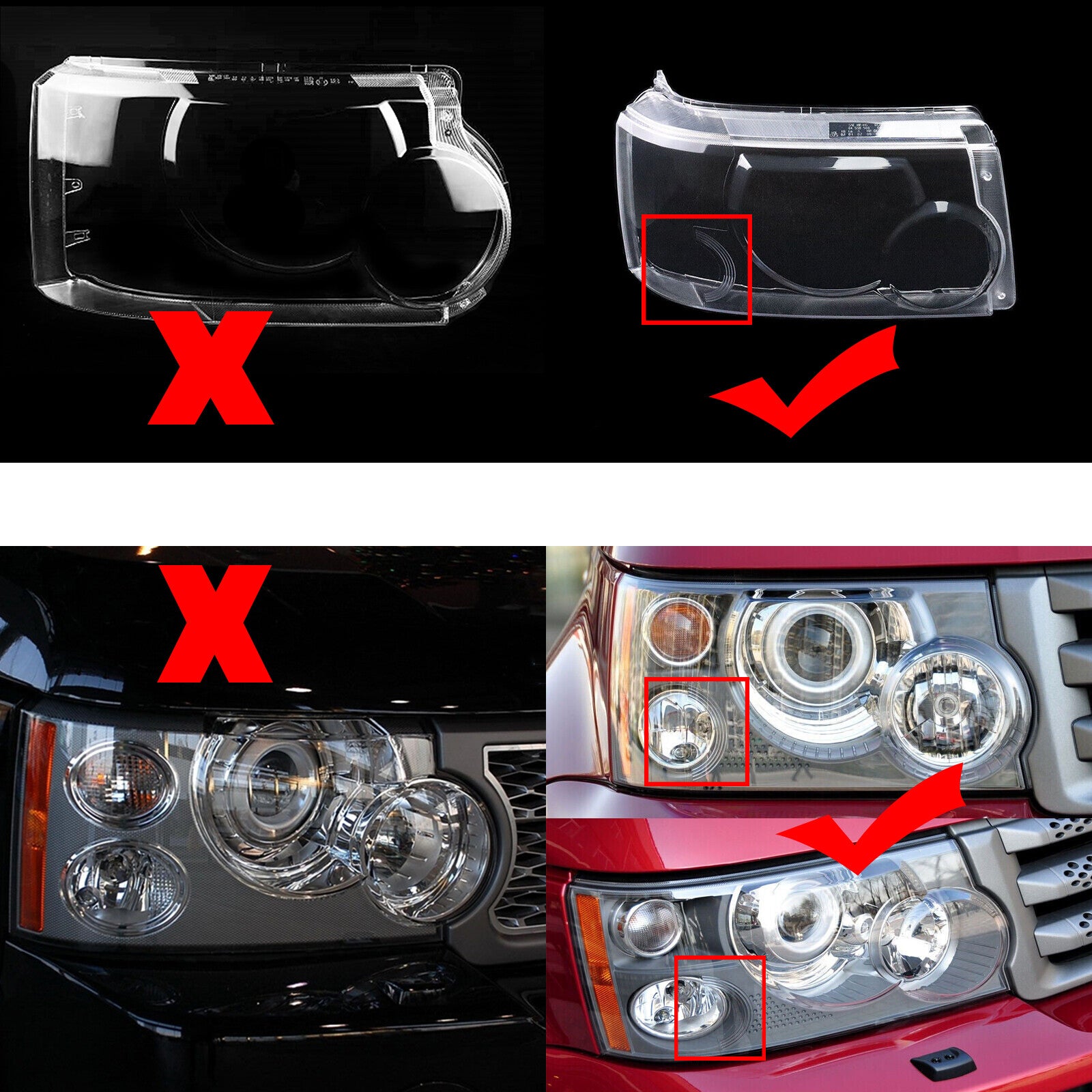 Headlight lens cover for Land Rover for Range Rover Sport 2006 - 2009