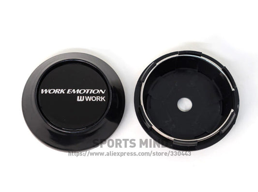 4-piece set of 69mm working emotion black wheel center caps, wheel hub badges, decals, badges