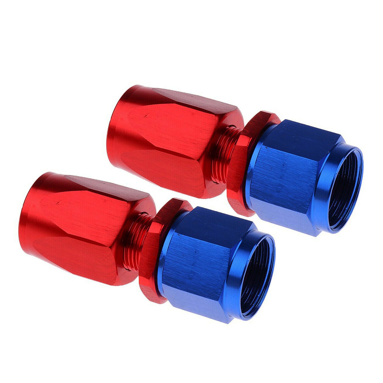 6AN 8AN10AN Straight Rotary Hose End Fittings for CPE Fuel Lines - Aluminum Red and Blue