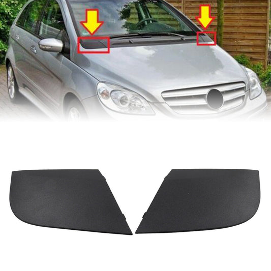 Front Water Drain Cover Left+Right Set for Mercedes-Benz B CLASS W245 2PCS Black