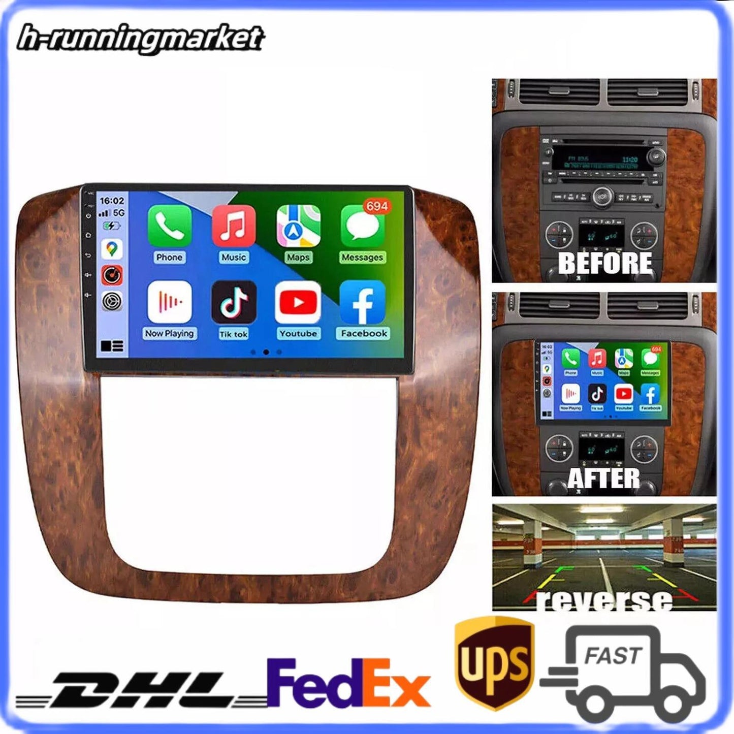 Android 12 Carplay Car Stereo Radio GPS NAVI for GMC for Yukon for Chevy Tahoe Suburban