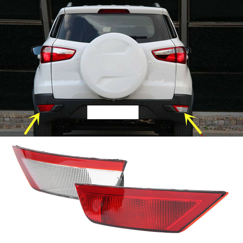 Pair Rear Bumper Reflectors Reflex Lights Red Lens for Ford EcoSport 2013-2014