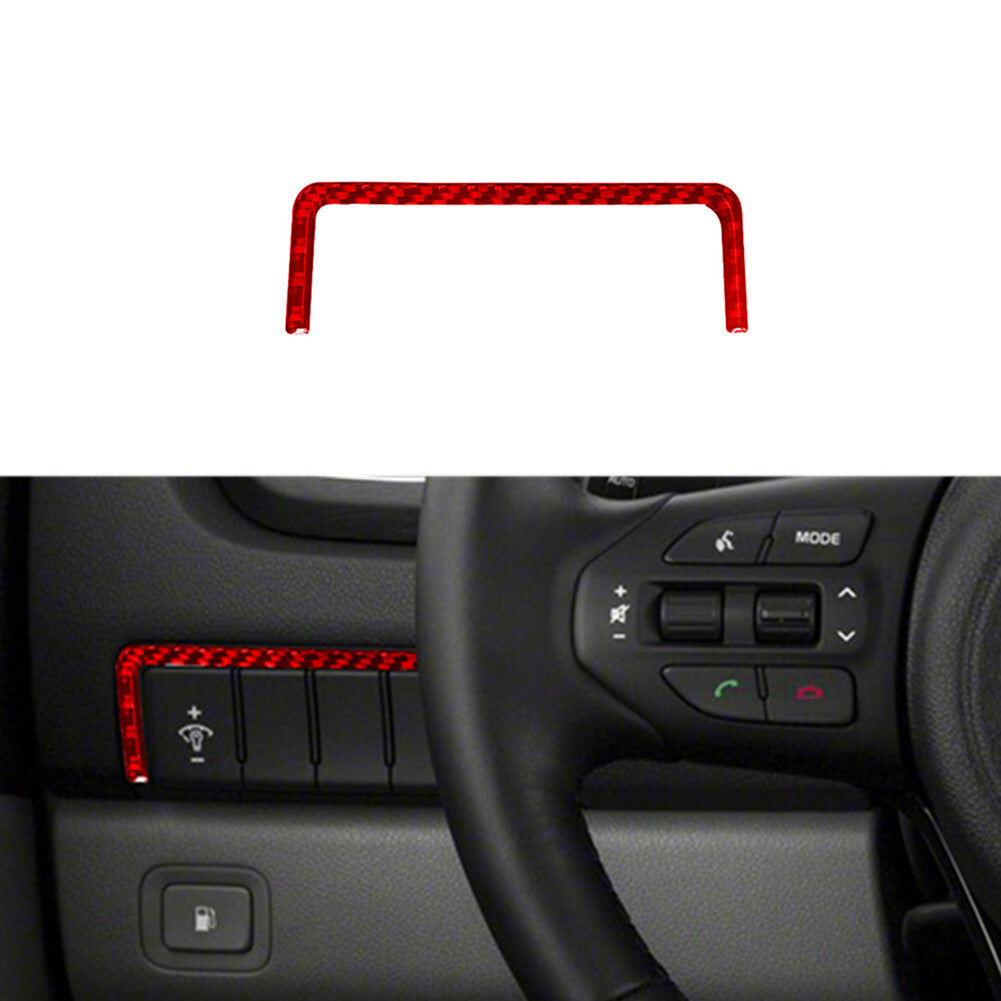 Red Carbon Fiber Front Dimming Lights Button Trim Cover for KIA Sedona 2015-2016