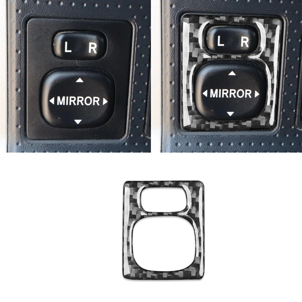 Carbon Fiber Rearview Mirror Control Button Trim For Toyot@ FJ Cruiser 2007-2021
