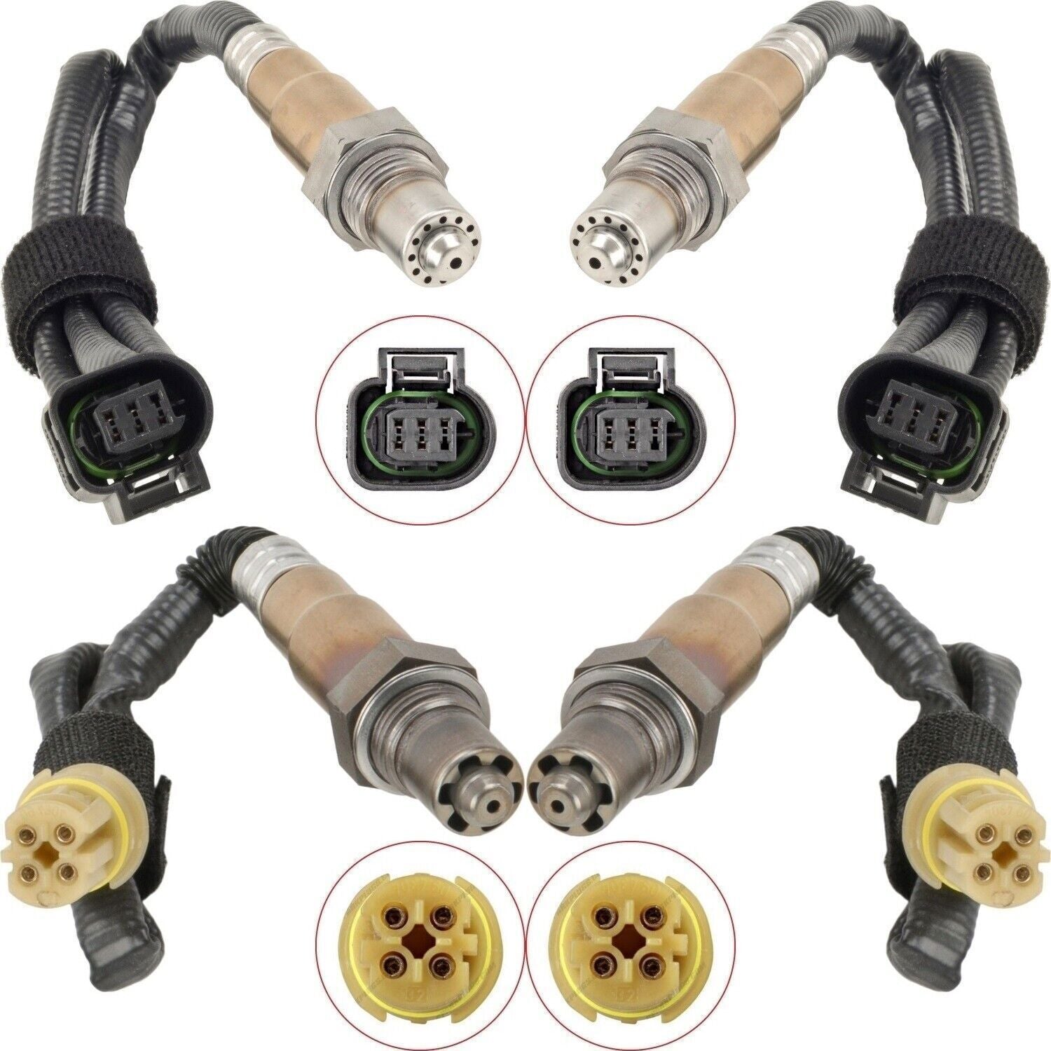 4pcs Oxygen O2 Sensor Upstream+Downstream For 2012-2016 for BMW M5 4.4L Turbocharged
